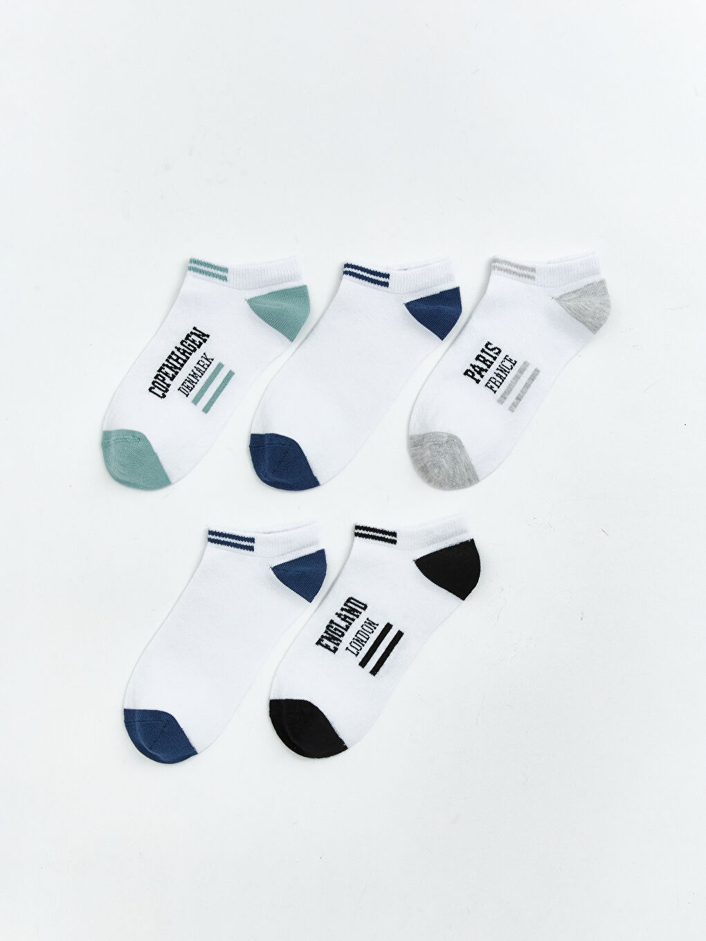 Karışık Desenli Erkek Çocuk Patik Çorap 5'li