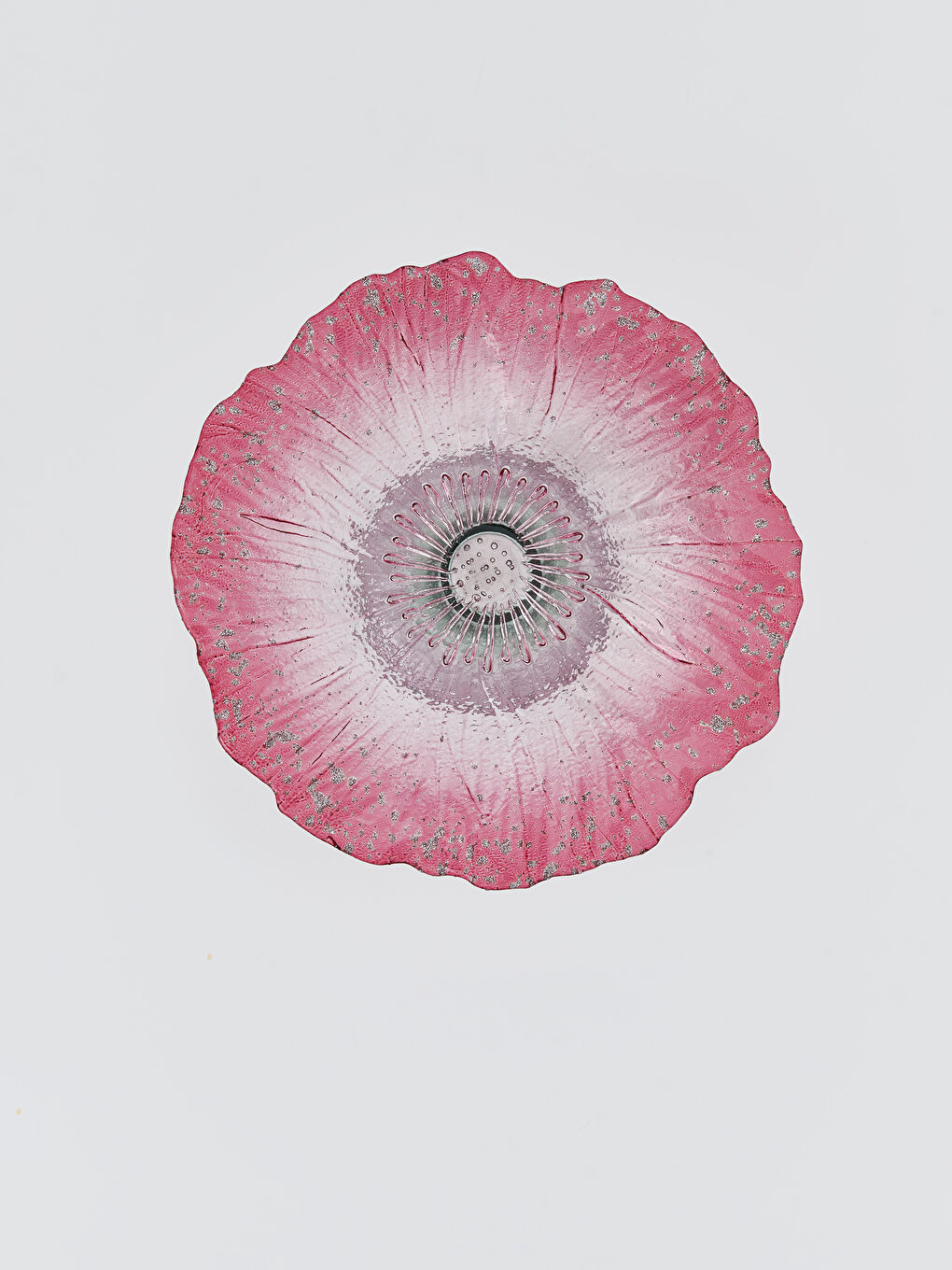 Pembe Çiçek Formlu Cam Ayaklı Sunumluk-2