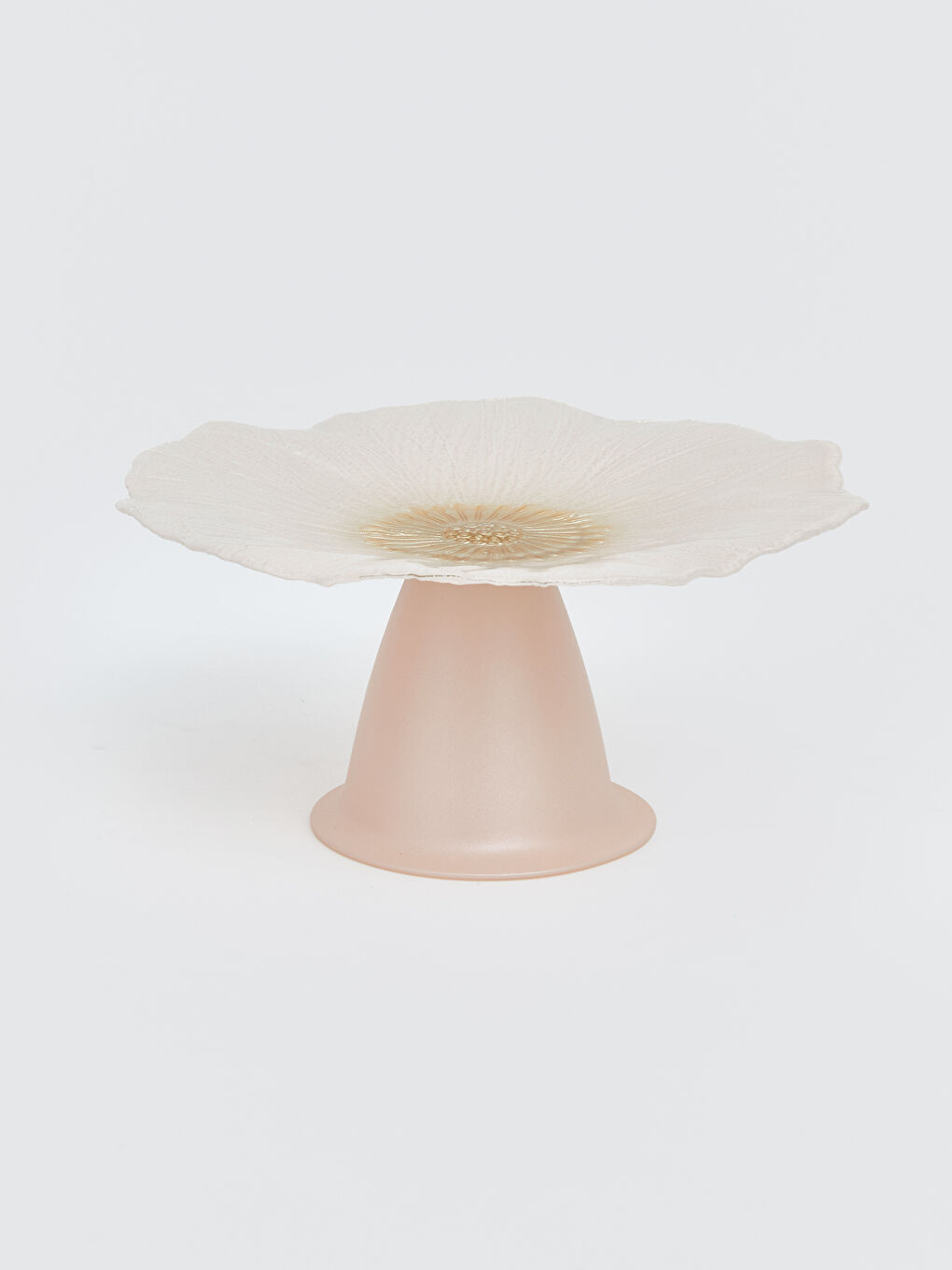 Karışık Çiçek Desenli Cam Ayaklı Sunumluk 21 cm-1