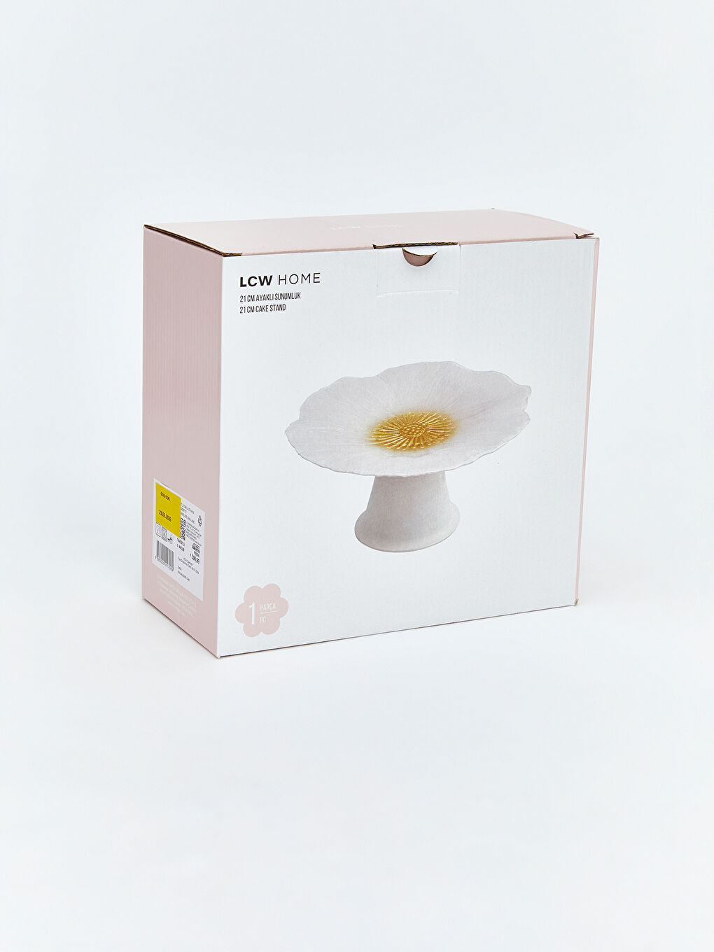 Karışık Çiçek Desenli Cam Ayaklı Sunumluk 21 cm-4