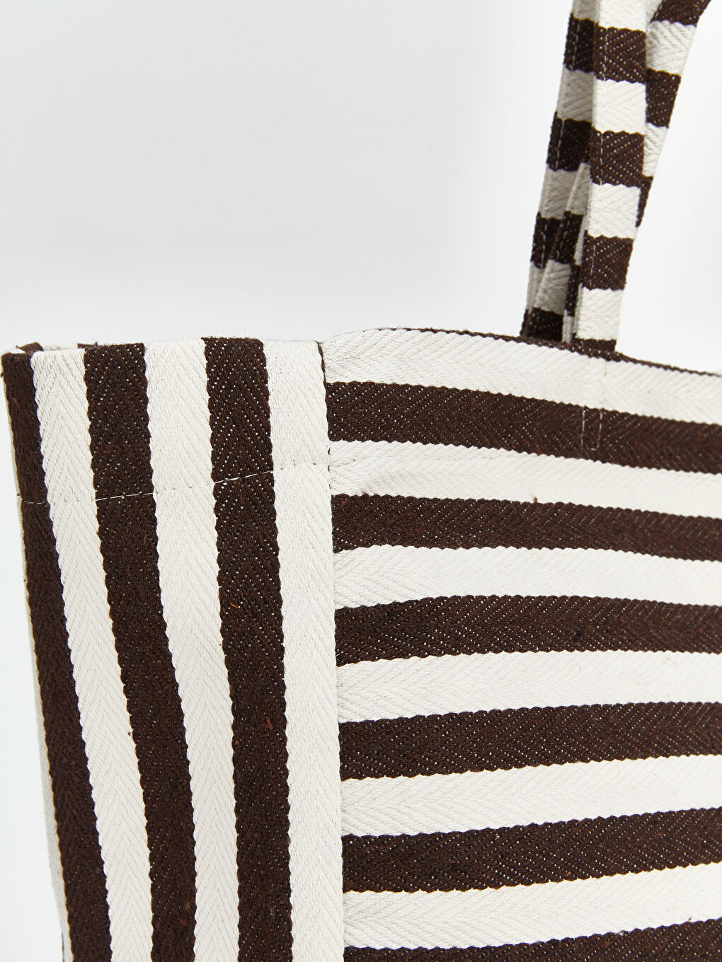 Kahverengi Çizgili Kadın Plaj Çantası-2