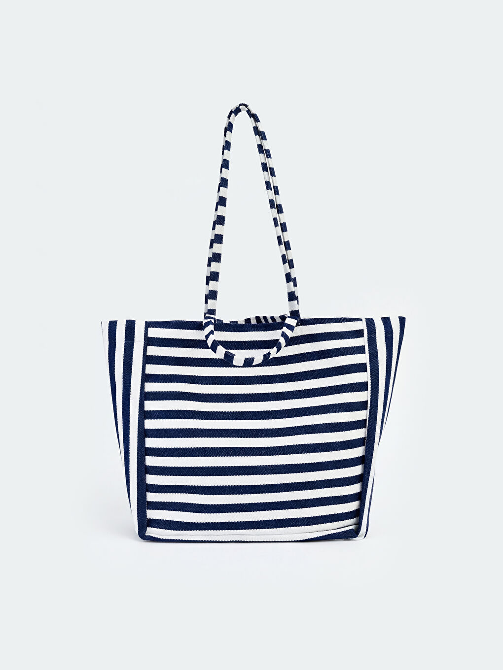 Lacivert Çizgili Kadın Plaj Çantası
