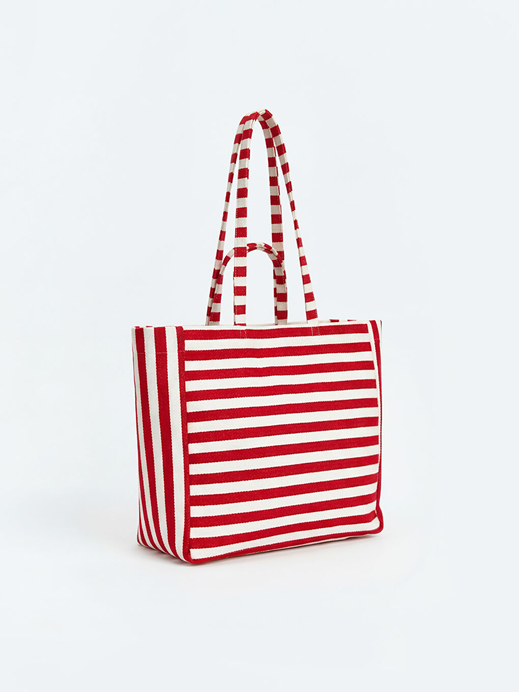 Kırmızı Çizgili Kadın Plaj Çantası-1