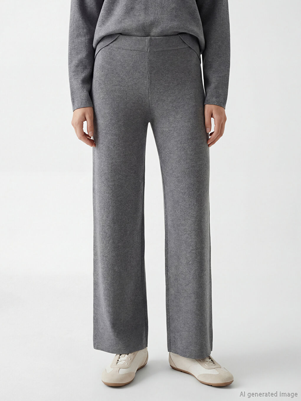 Женские трикотажные брюки с эластичным поясом-1