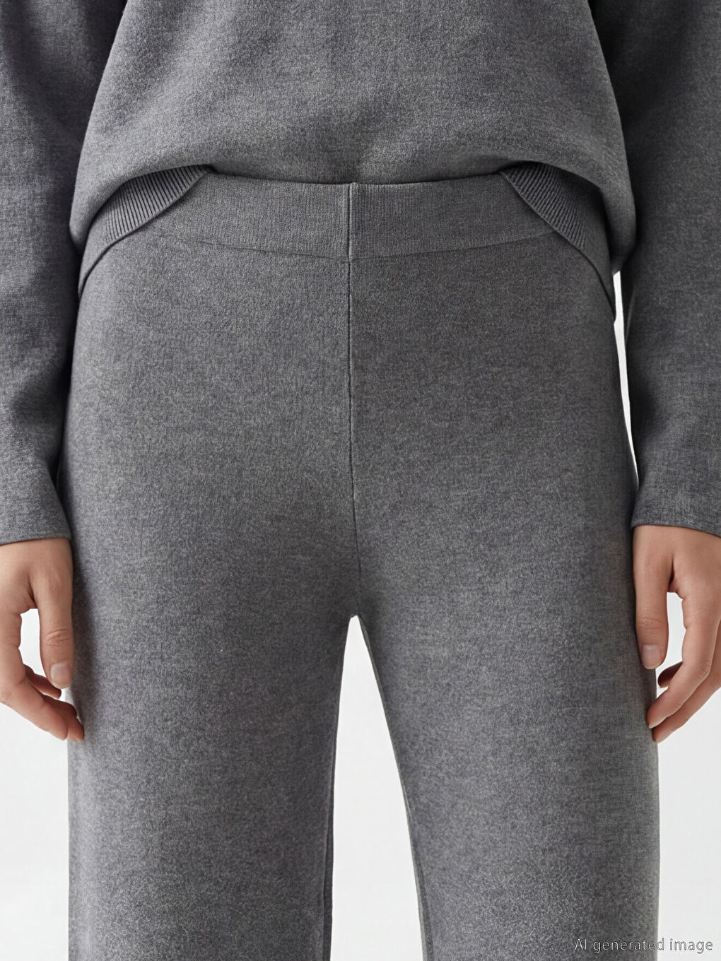 Женские трикотажные брюки с эластичным поясом-2