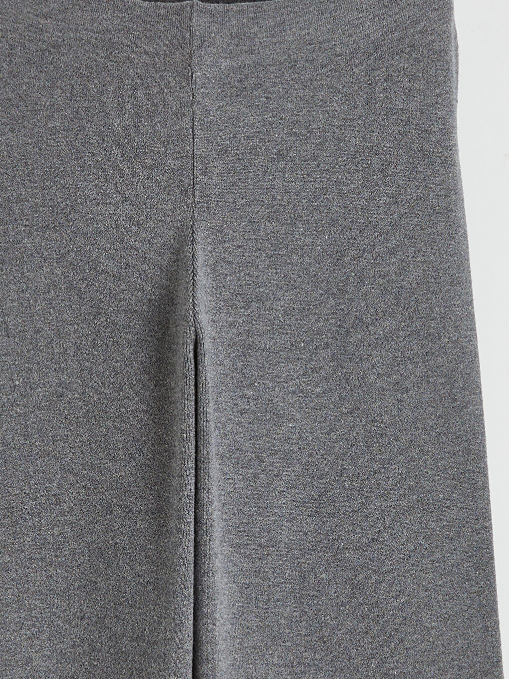 Antrasit Beli Lastikli Kadın Triko Pantolon-1