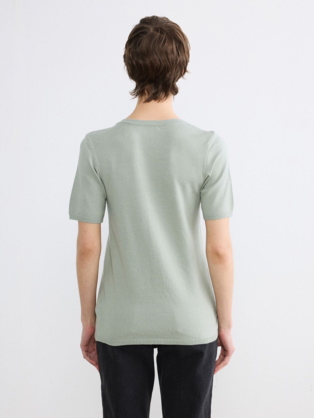 Yeşil Bisiklet Yaka Soft Touch Kadın Triko Hırka-3