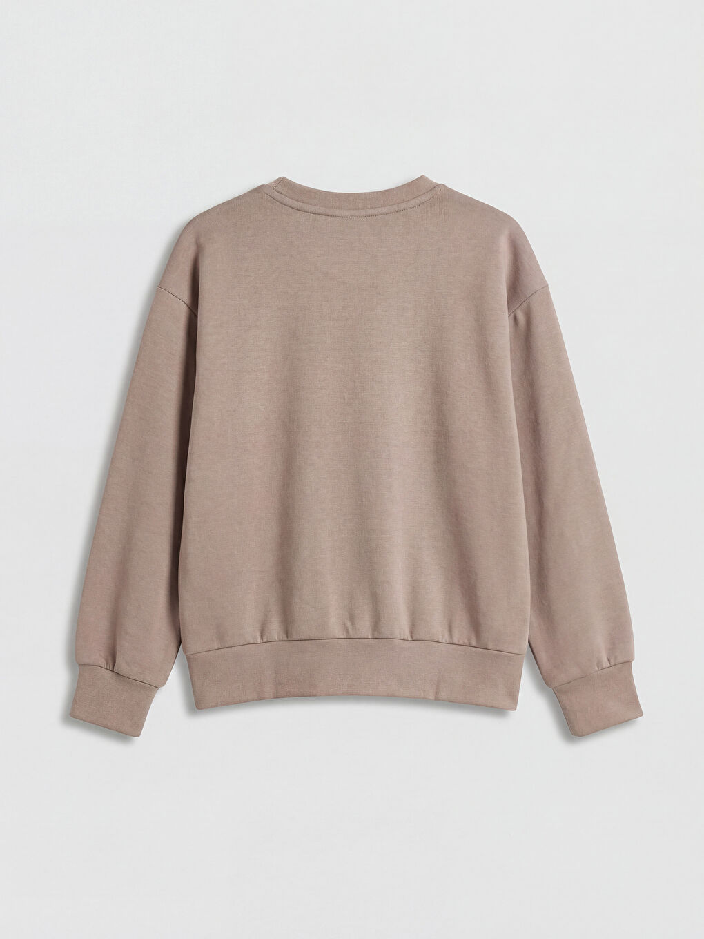 Bej Taş Detaylı Kız Çocuk Soft Touch Sweatshirt-1