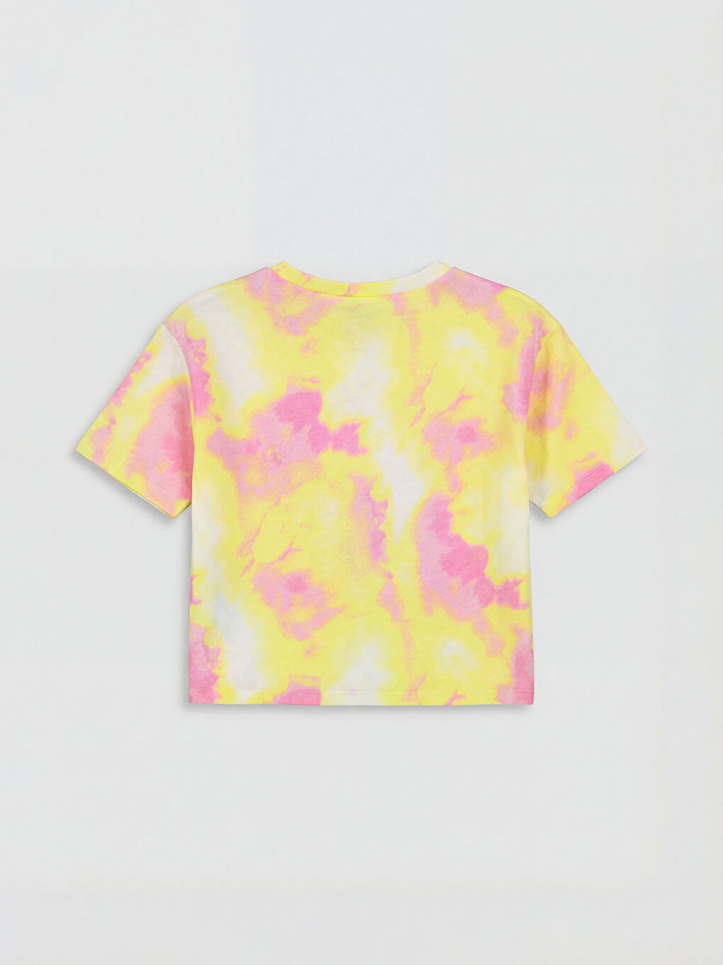 تي شيرت بناتي مطبوع بنمط باتيك بياقة دائرية-1