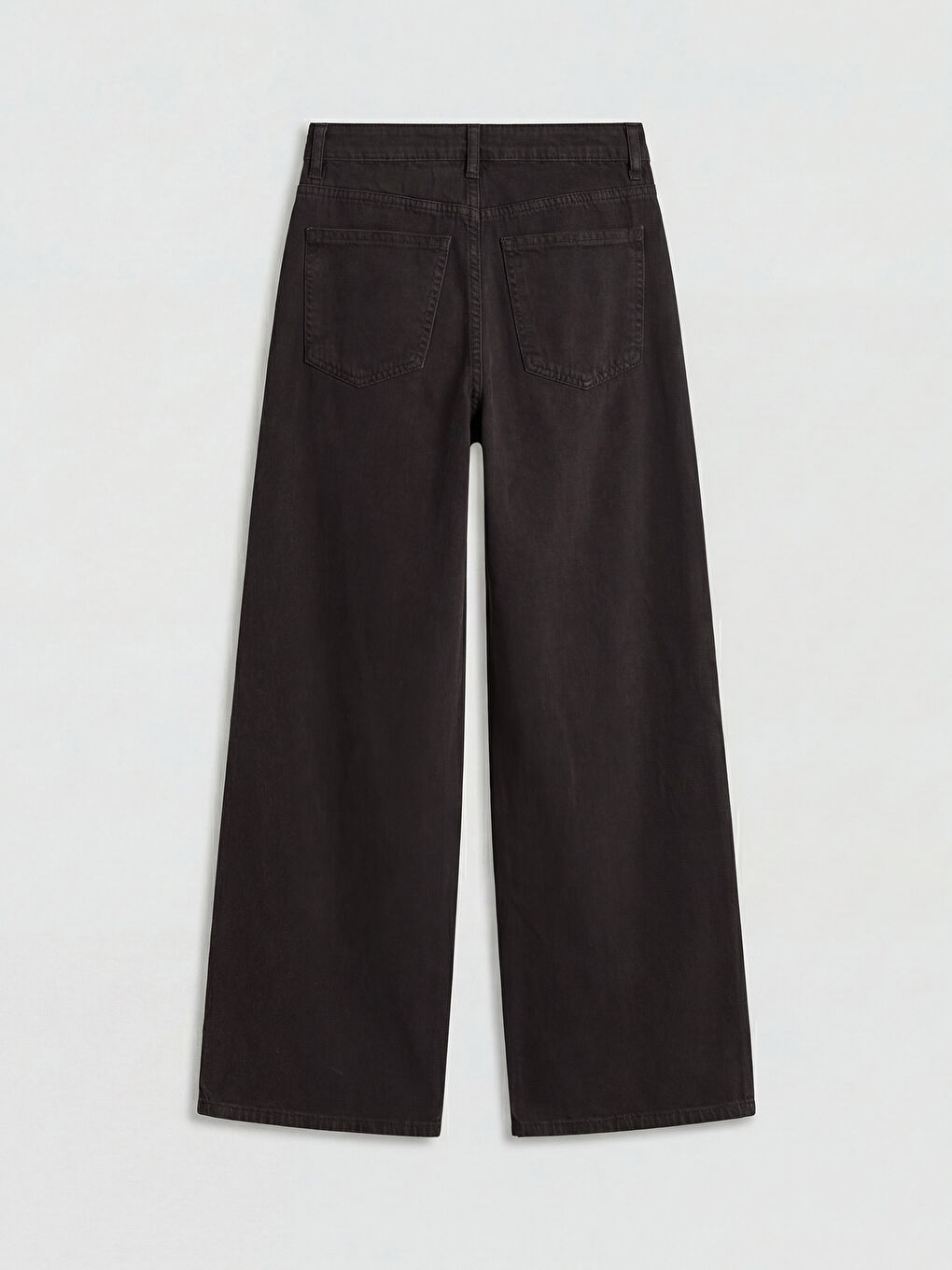 Kahverengi Yüksek Bel Wideleg Kadın Jean Pantolon-5