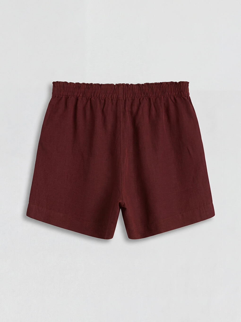 Elastic Waist Linen Blend Women's Shorts-6