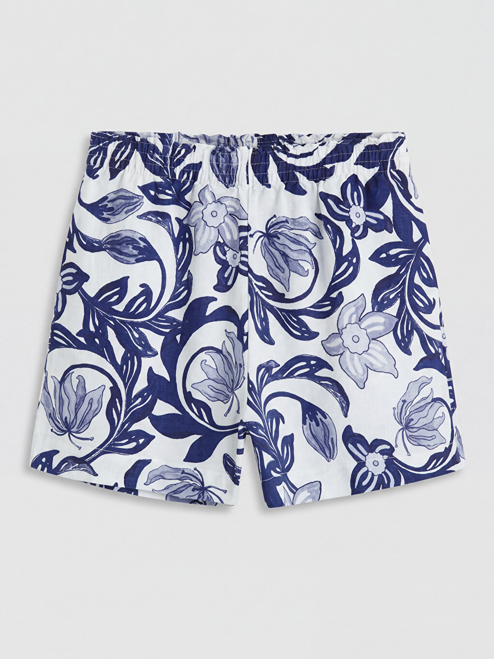 Elastic Waist Linen Blend Women's Shorts-4