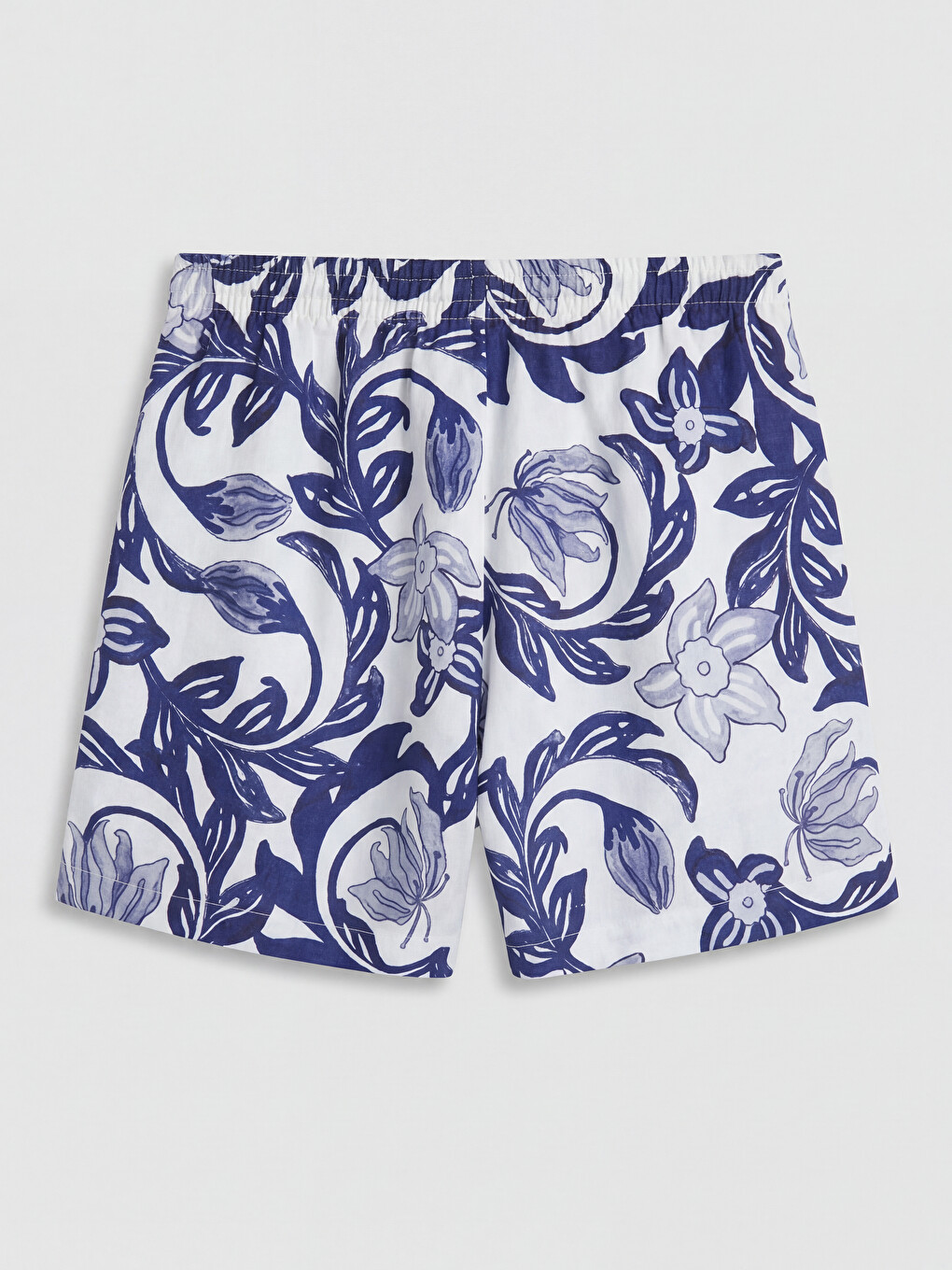 Elastic Waist Linen Blend Women's Shorts-5