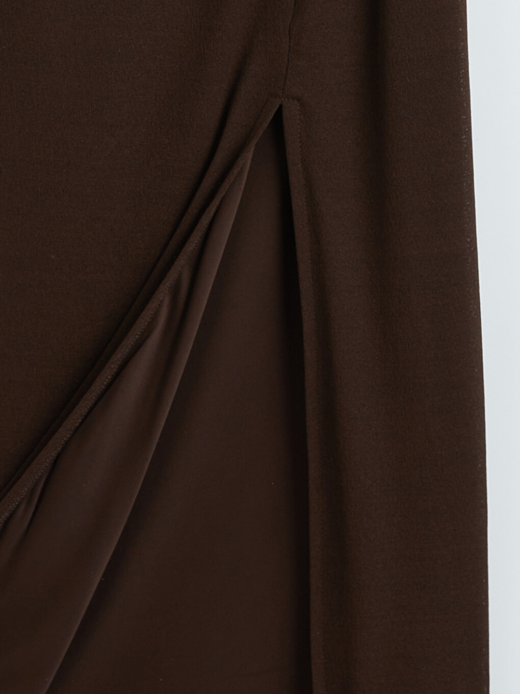 Crew Neck Ruched Slit Dress-7