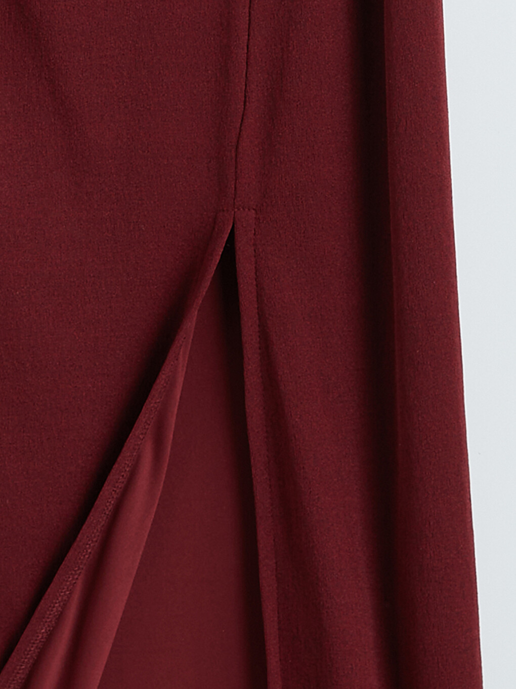 Crew Neck Ruched Slit Dress-7