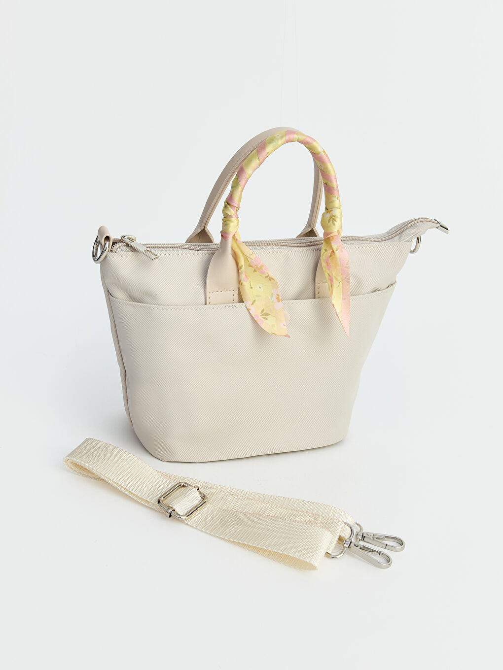 Ekru Çıkarılabilir Askılı Kız Çocuk Omuz Çantası-1