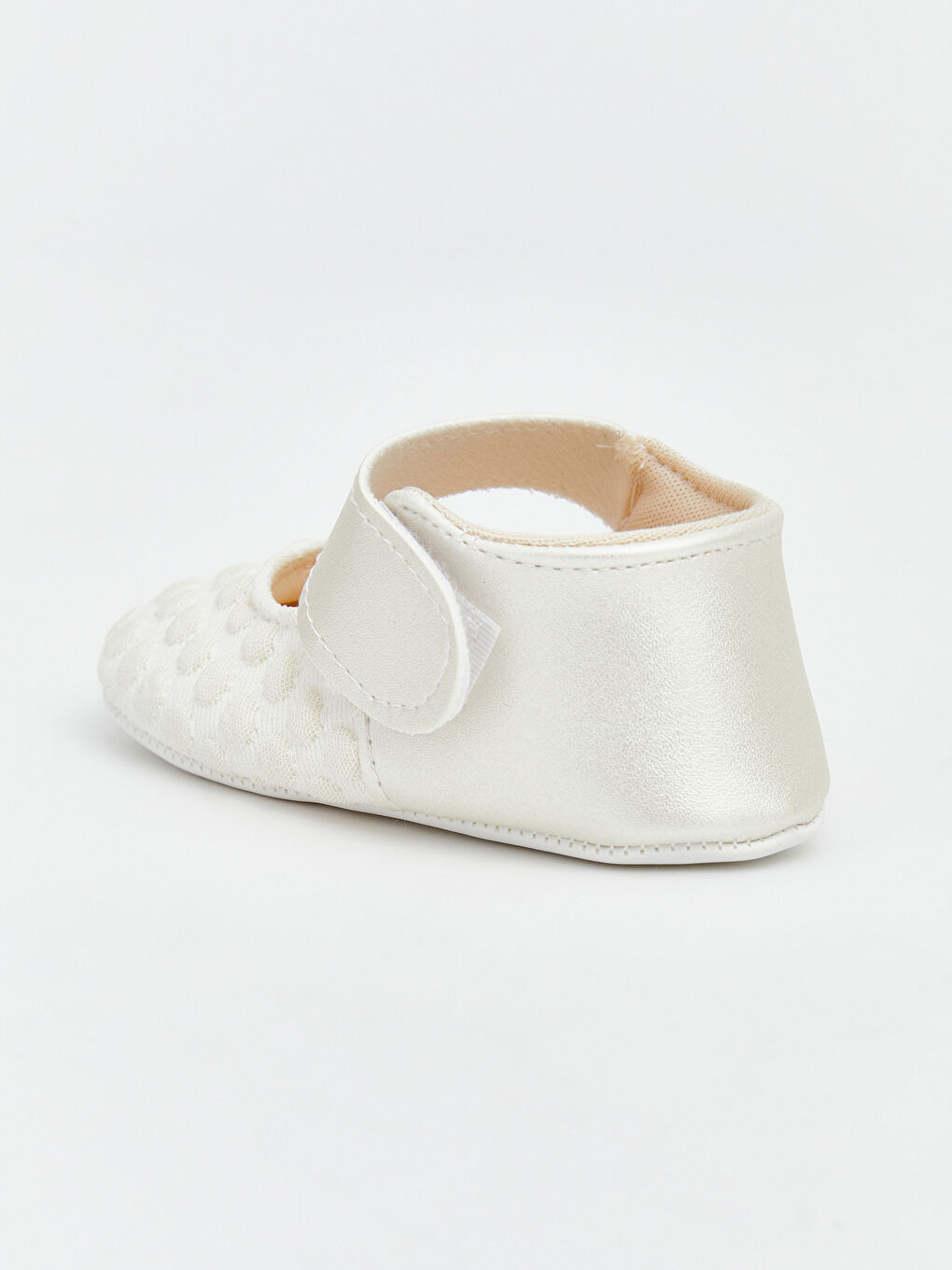 Ekru Cırt Cırtlı Kız Bebek Babet-4