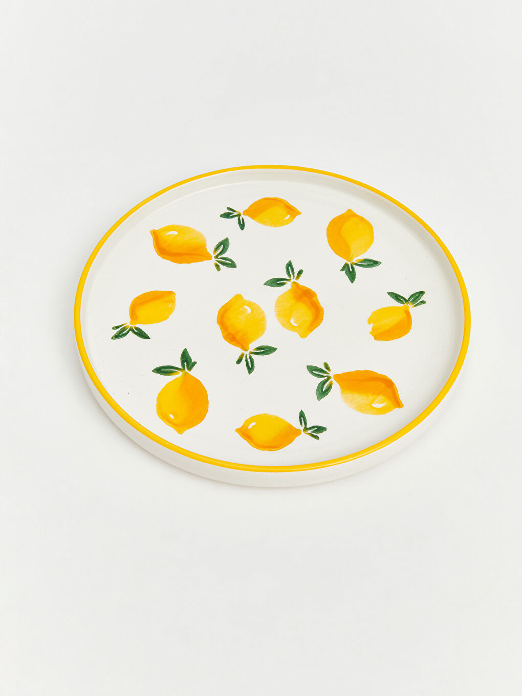 Karışık Limon Desenli Seramik Tabak 4'lü 20 cm-4
