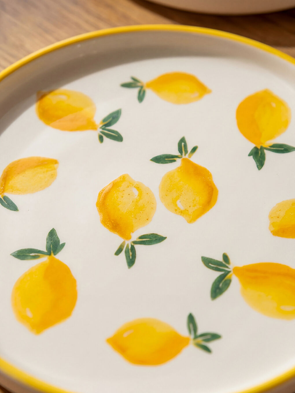 Karışık Limon Desenli Seramik Tabak 4'lü 20 cm-1