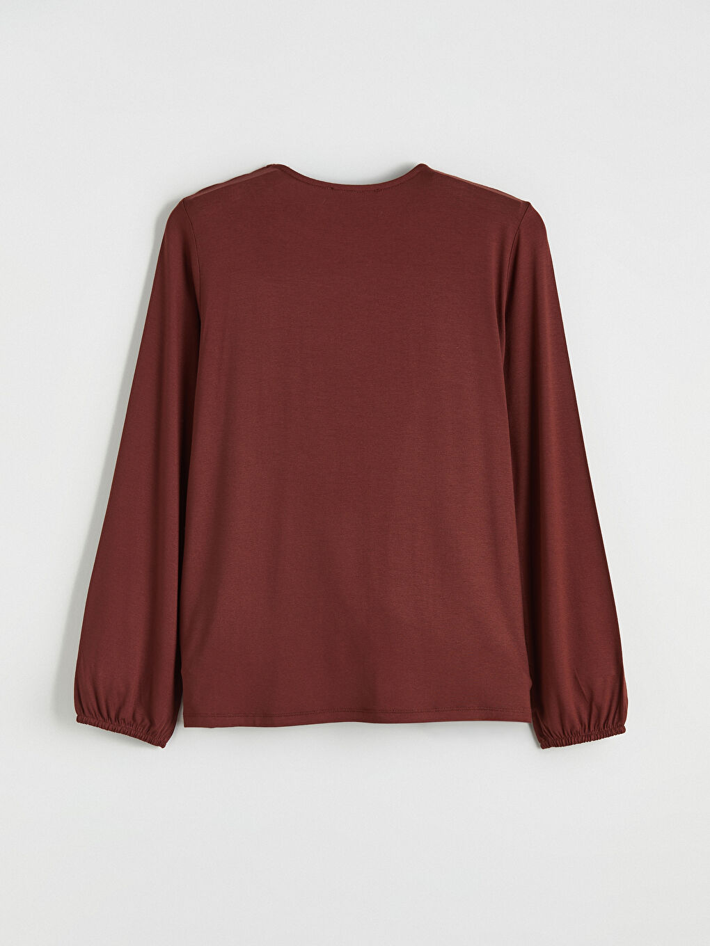 Kahverengi Bisiklet Yaka Büzgülü Bluz-2