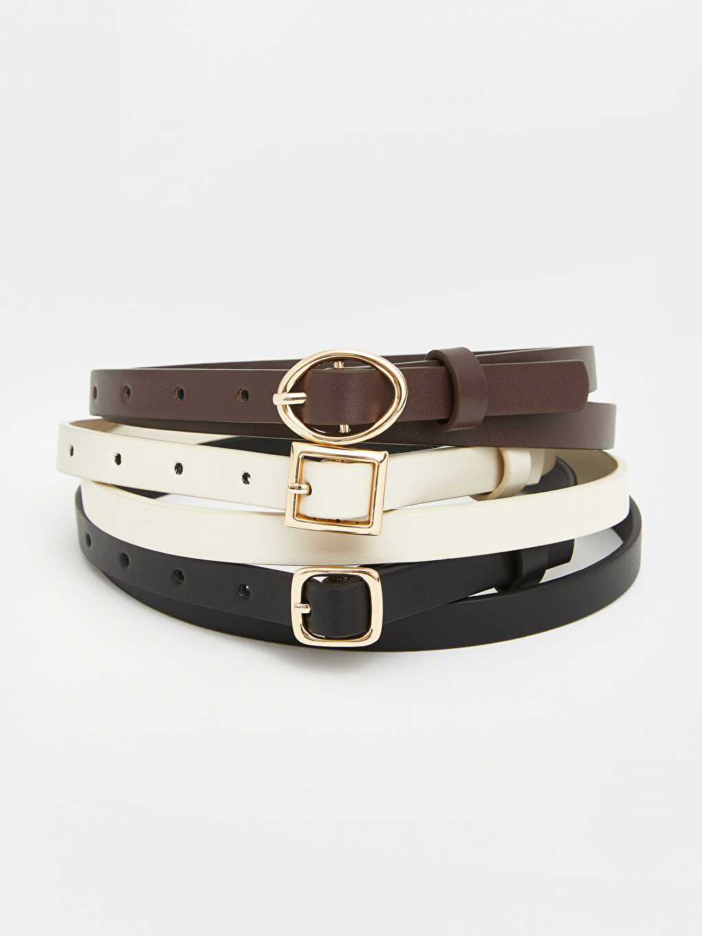 3-Piece Women's Belt Set with Different Buckle Designs-2
