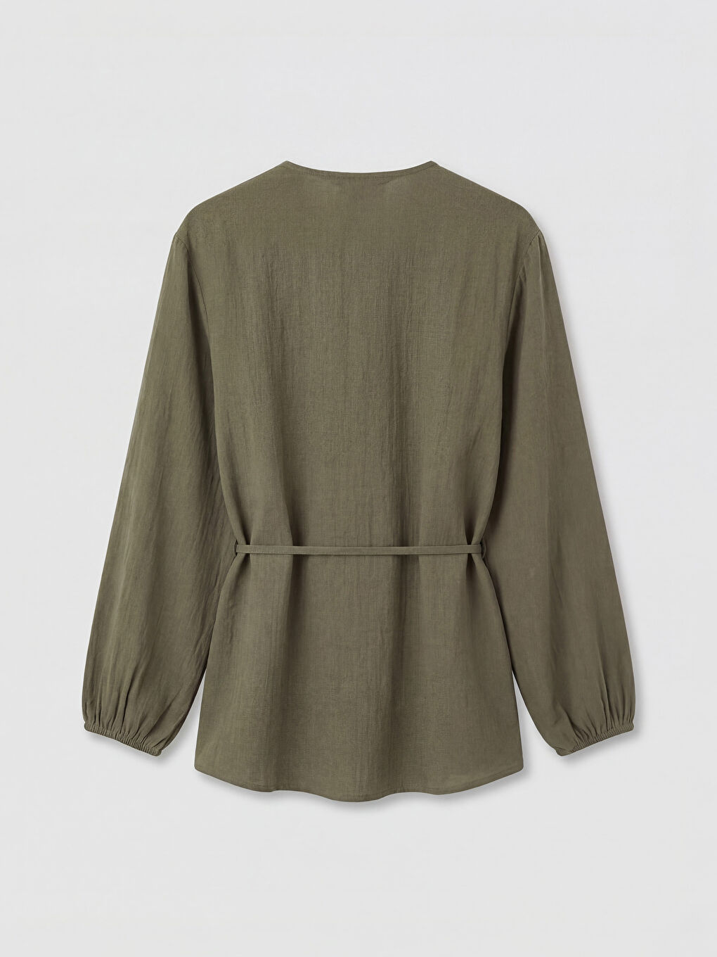 Hakim Yaka Beli Kuşaklı Kadın Gömlek Tunik-5