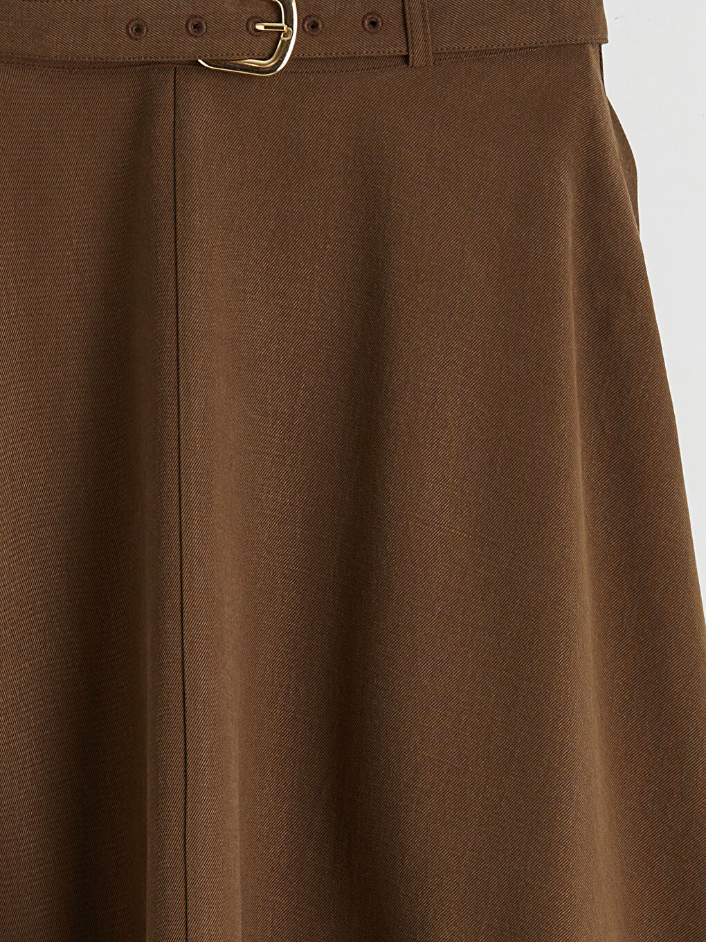 Kahverengi Beli Kemerli Kloş Etek-2