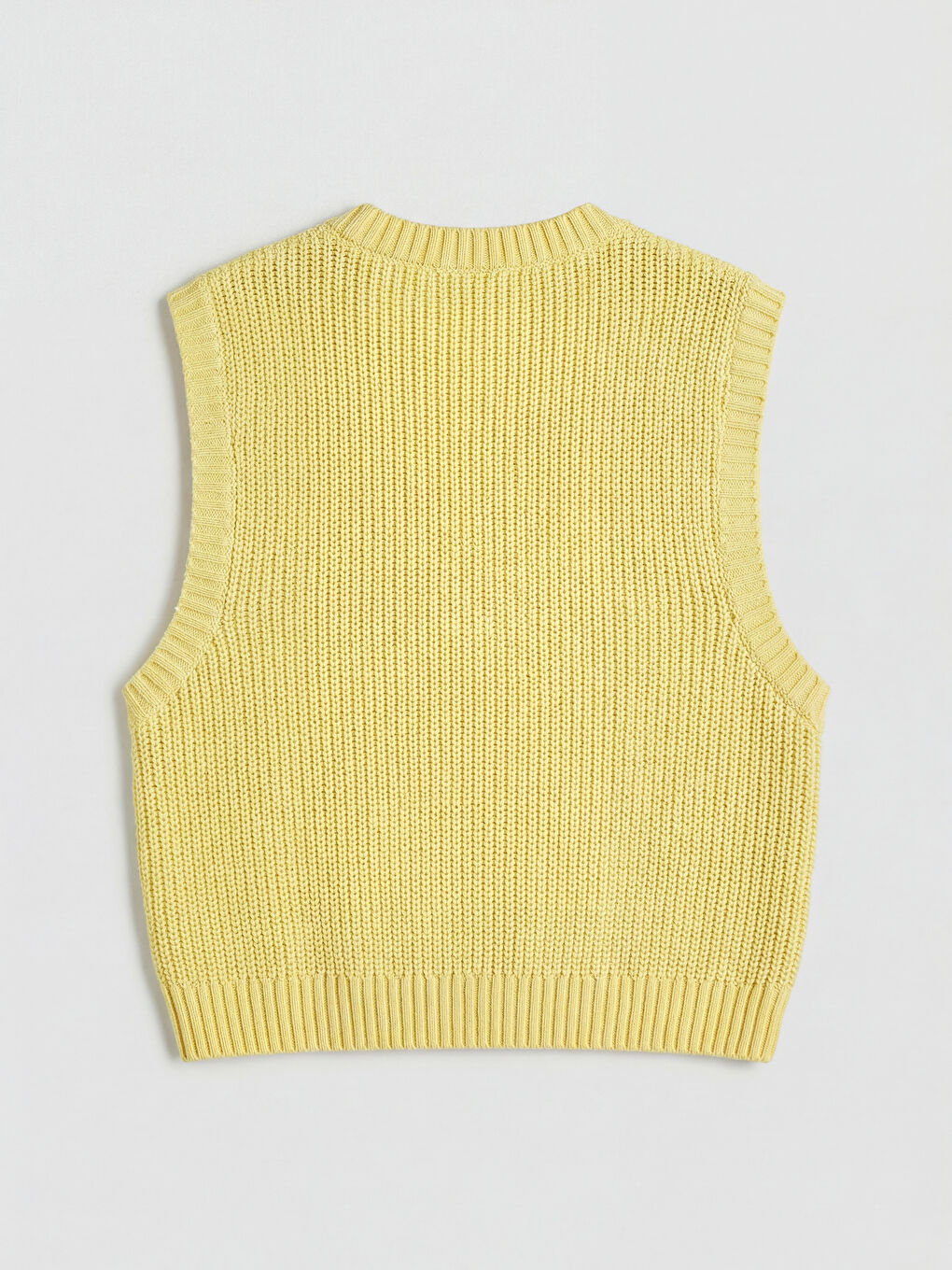 Sarı Taş İşlemeli Fiyonklu Kız Çocuk Triko Süveter-1