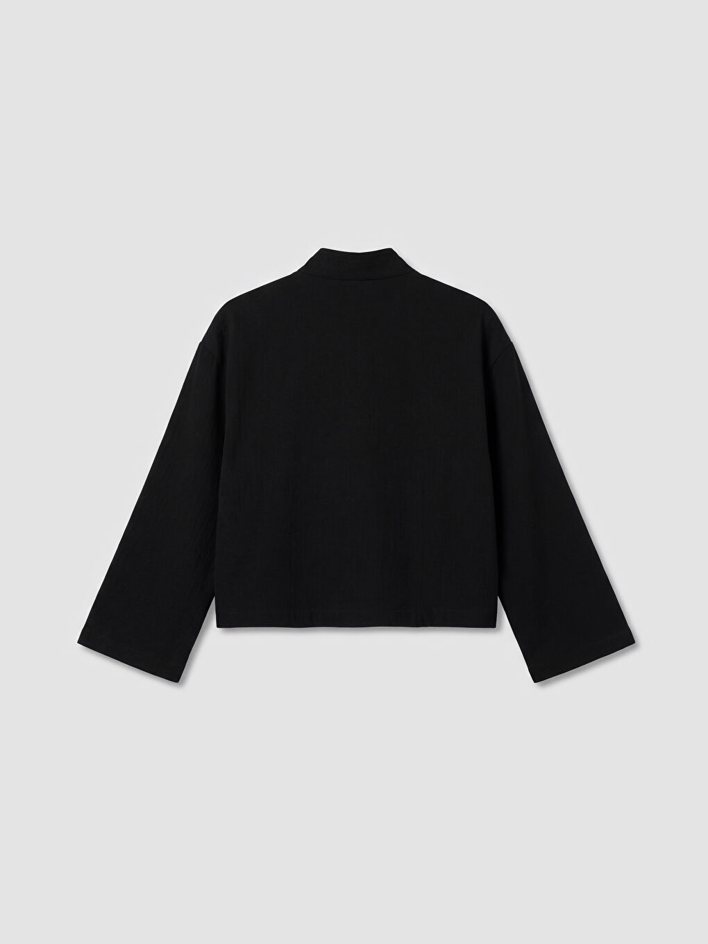 Siyah Şal Yaka Oversize Kadın Kimono-5