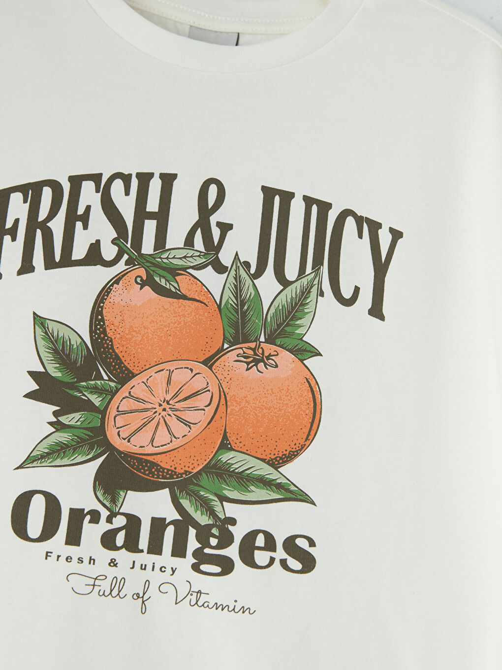 Crew Neck Printed Girls' T-Shirt-2