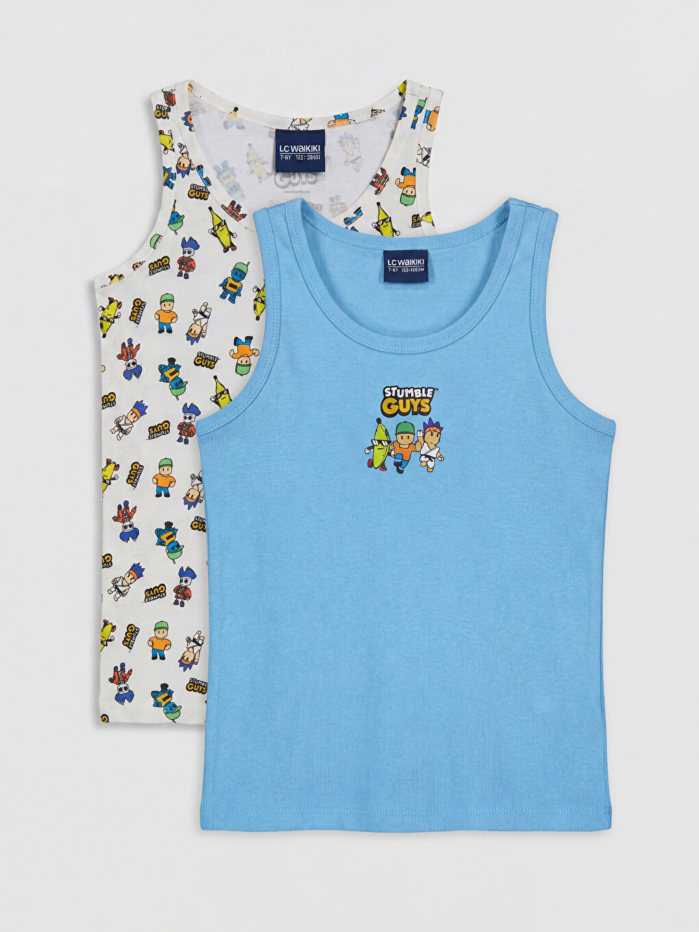 Beyaz Stumble Guys Baskılı Erkek Çocuk Atlet 2'li