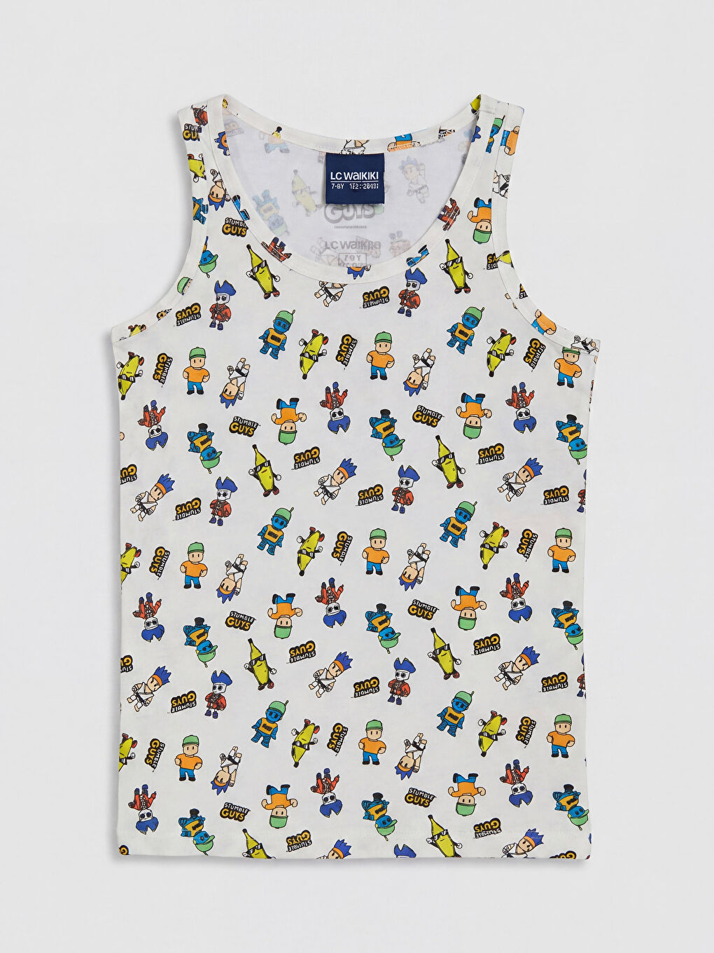 Beyaz Stumble Guys Baskılı Erkek Çocuk Atlet 2'li-3