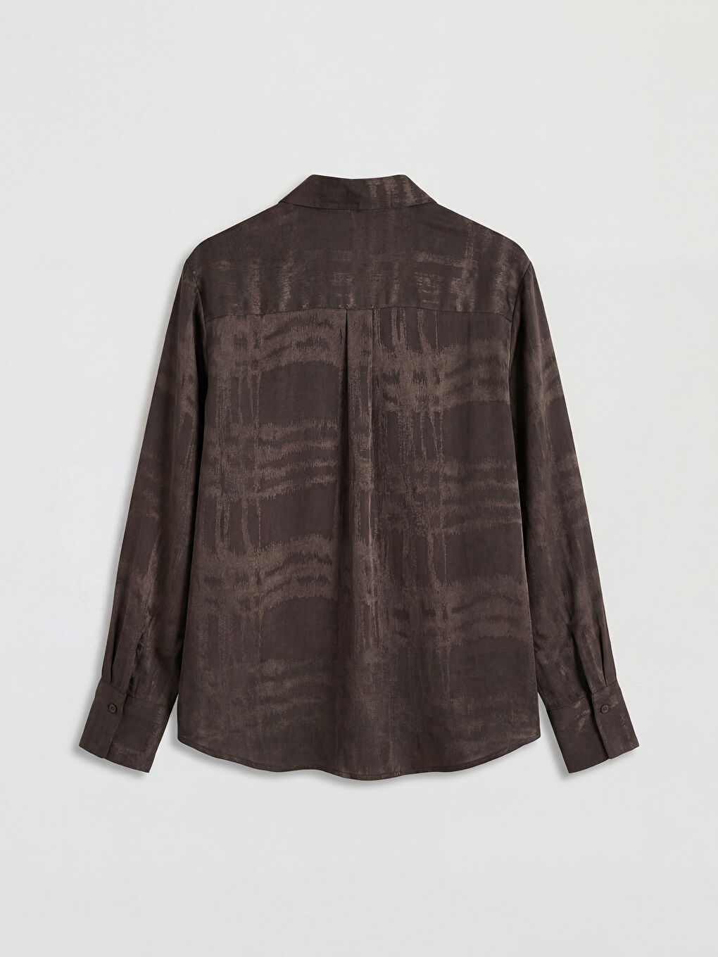 Kahverengi Desenli Kadın Gömlek-1