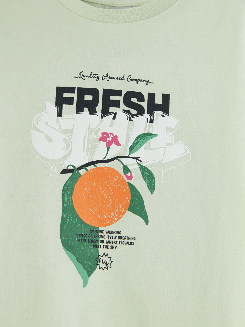 Crew Neck Printed Girls' T-Shirt-2