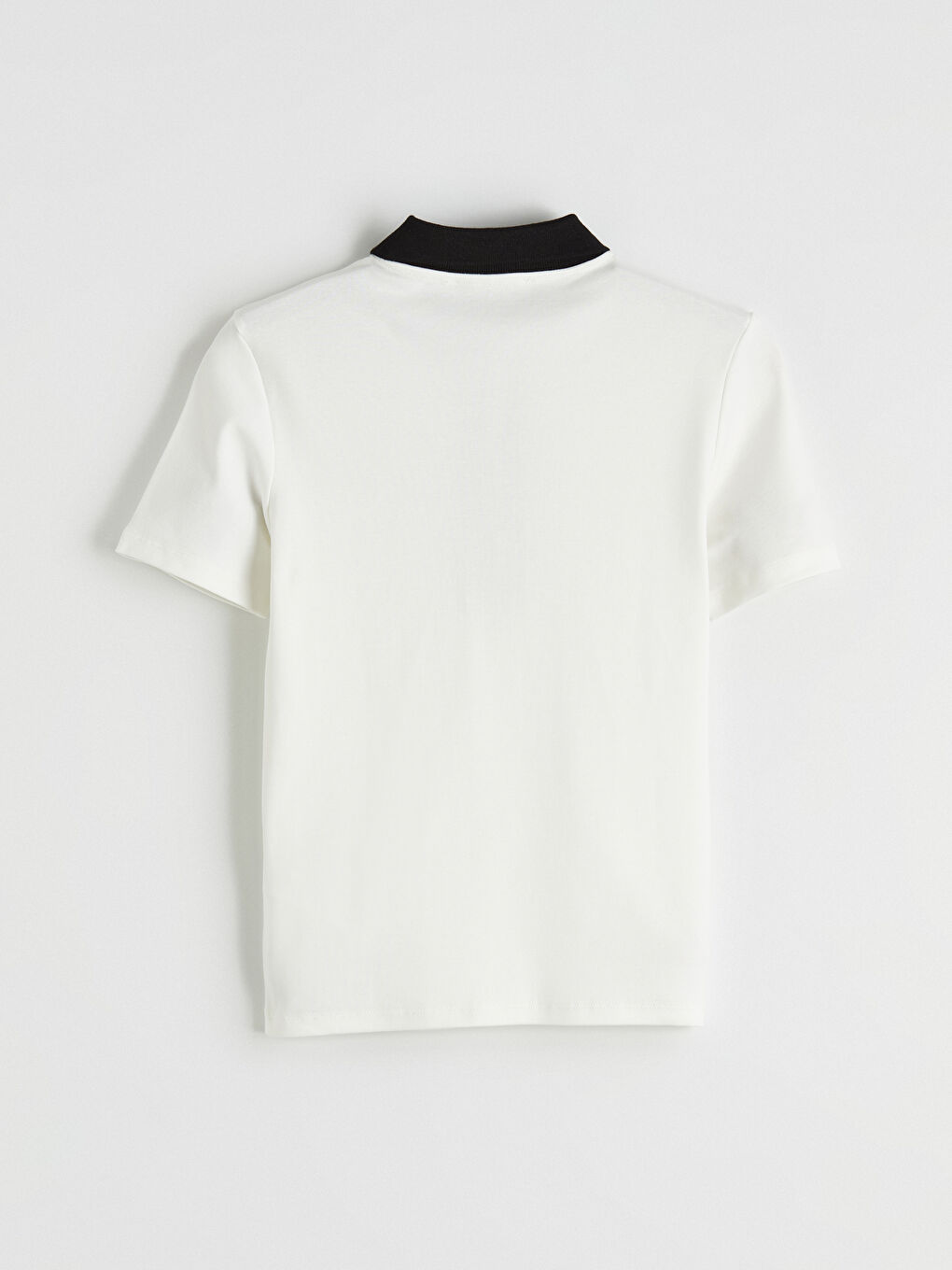 Ekru Polo Yaka Kadın Tişört-6