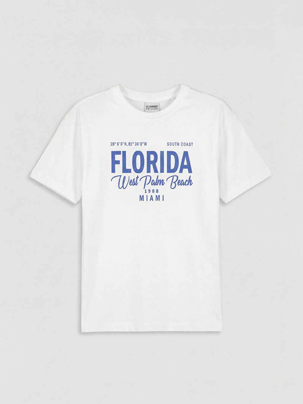 Crew Neck Florida Printed Girls' T-Shirt