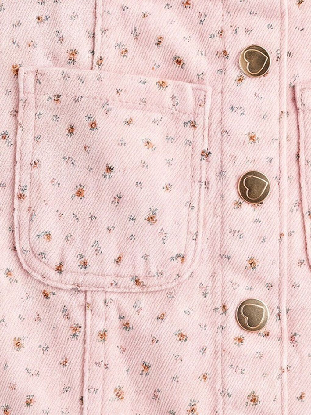 Pembe  Çiçek Desenli Kız Çocuk  Şort Etek-2