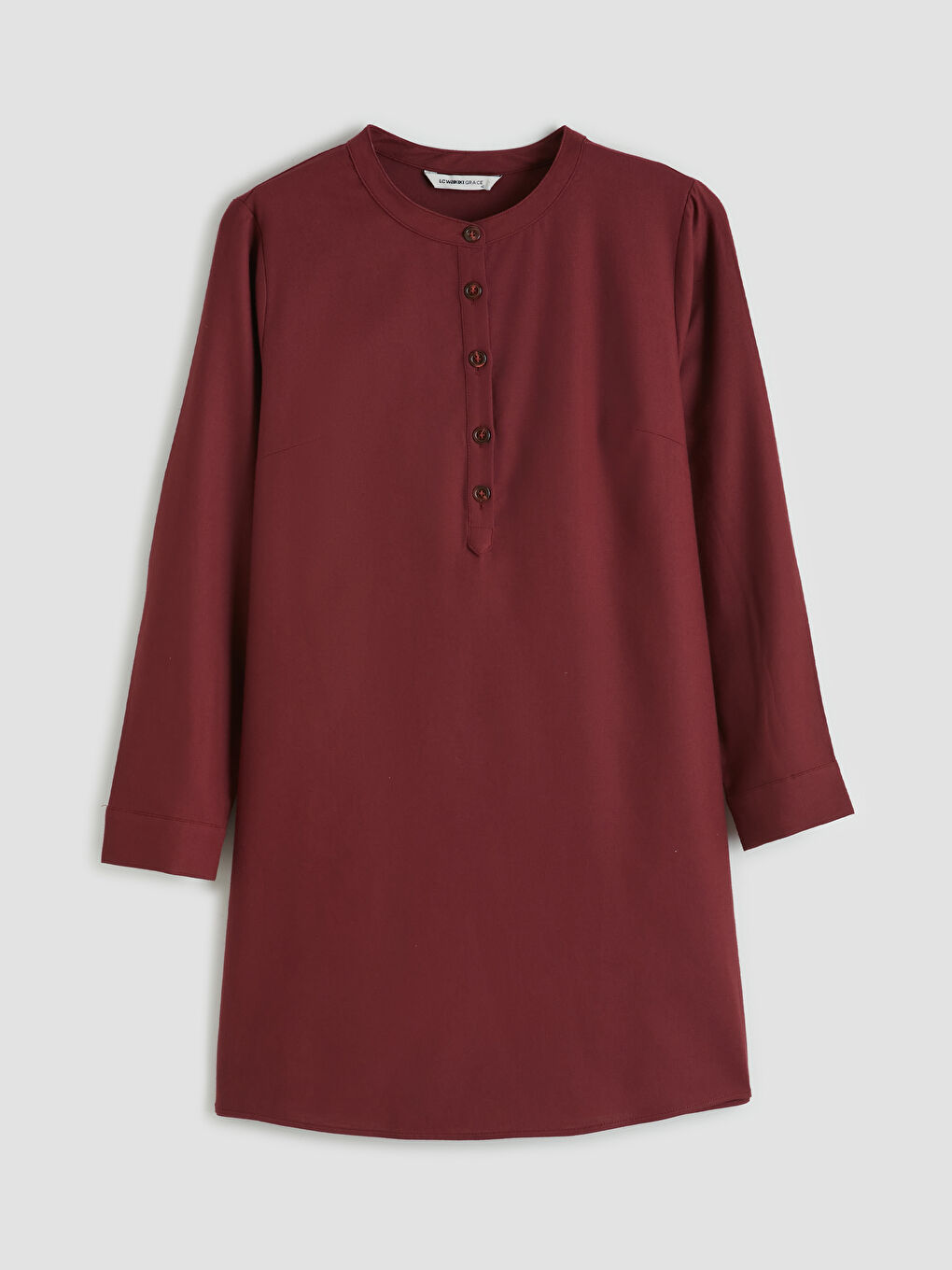 Bordo Hakim Yaka Kadın Gömlek Tunik