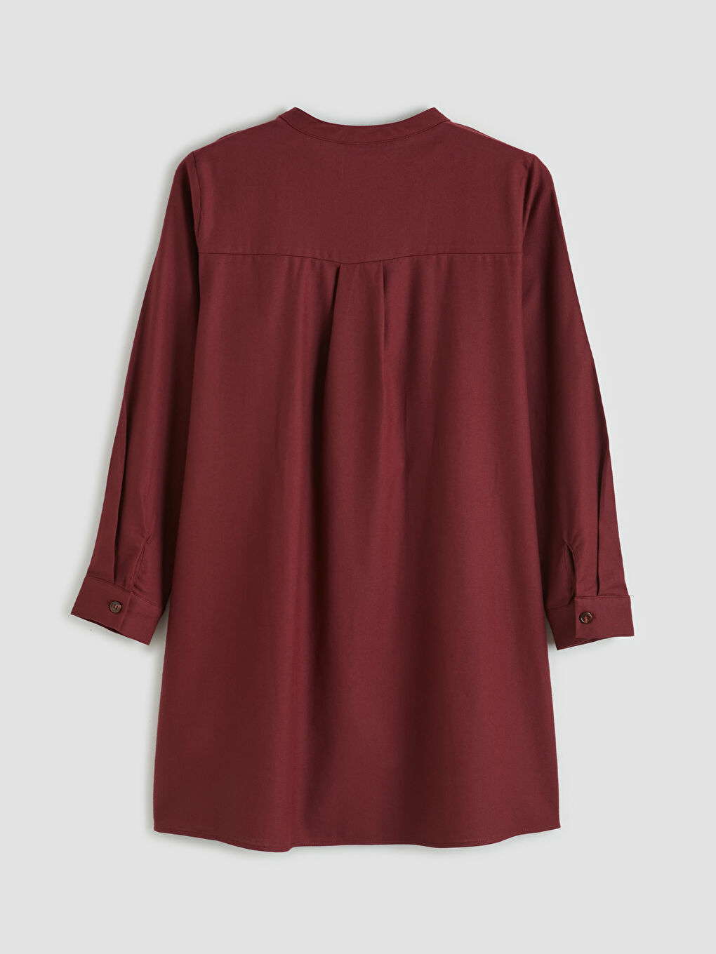 Bordo Hakim Yaka Kadın Gömlek Tunik-1