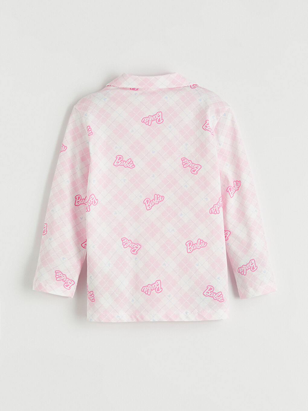 Pembe Barbie Baskılı Kız Çocuk Pijama Takım-3