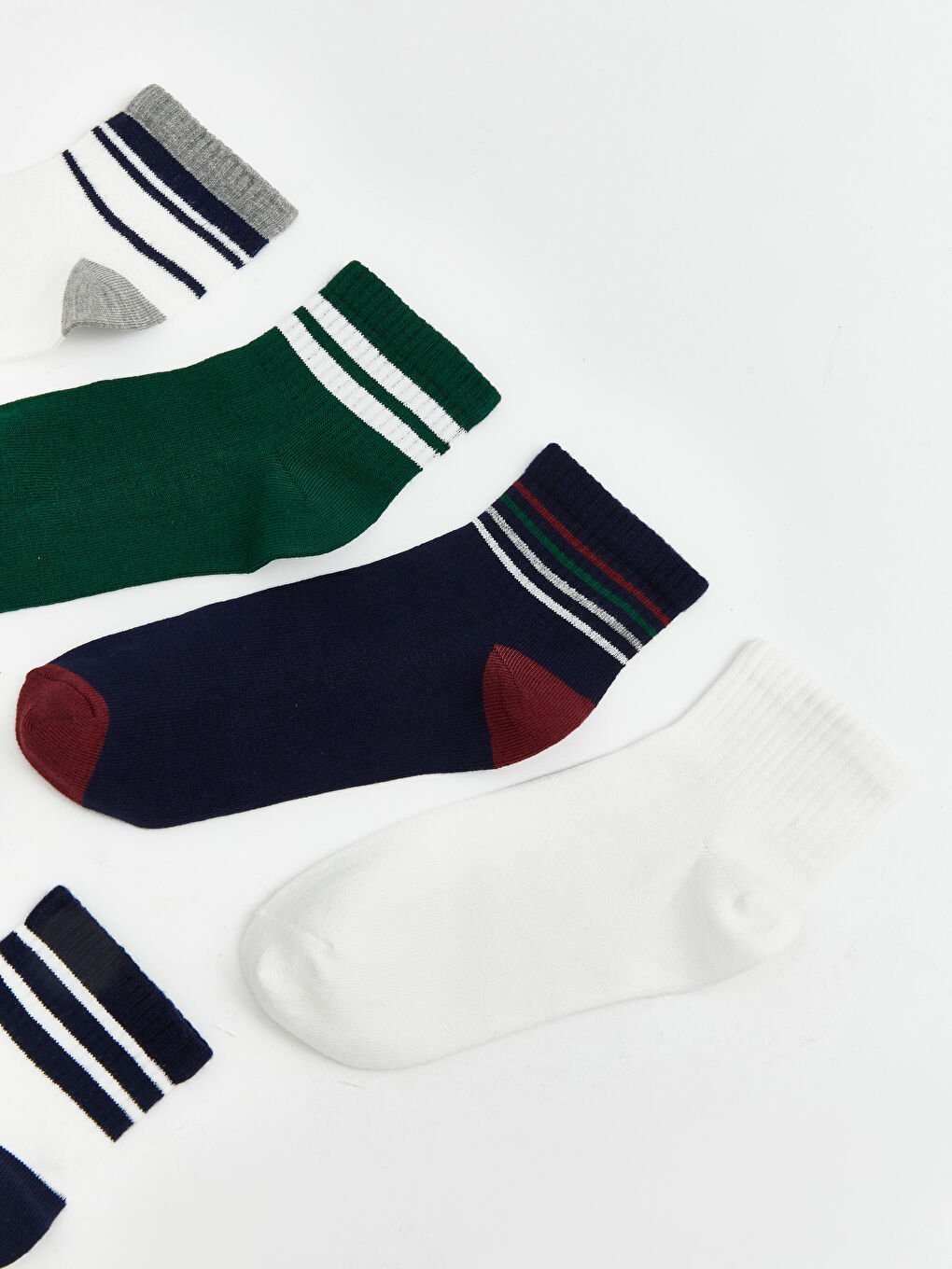 Karışık Çizgili Erkek Çocuk Soket Çorap 7'li Paket-1