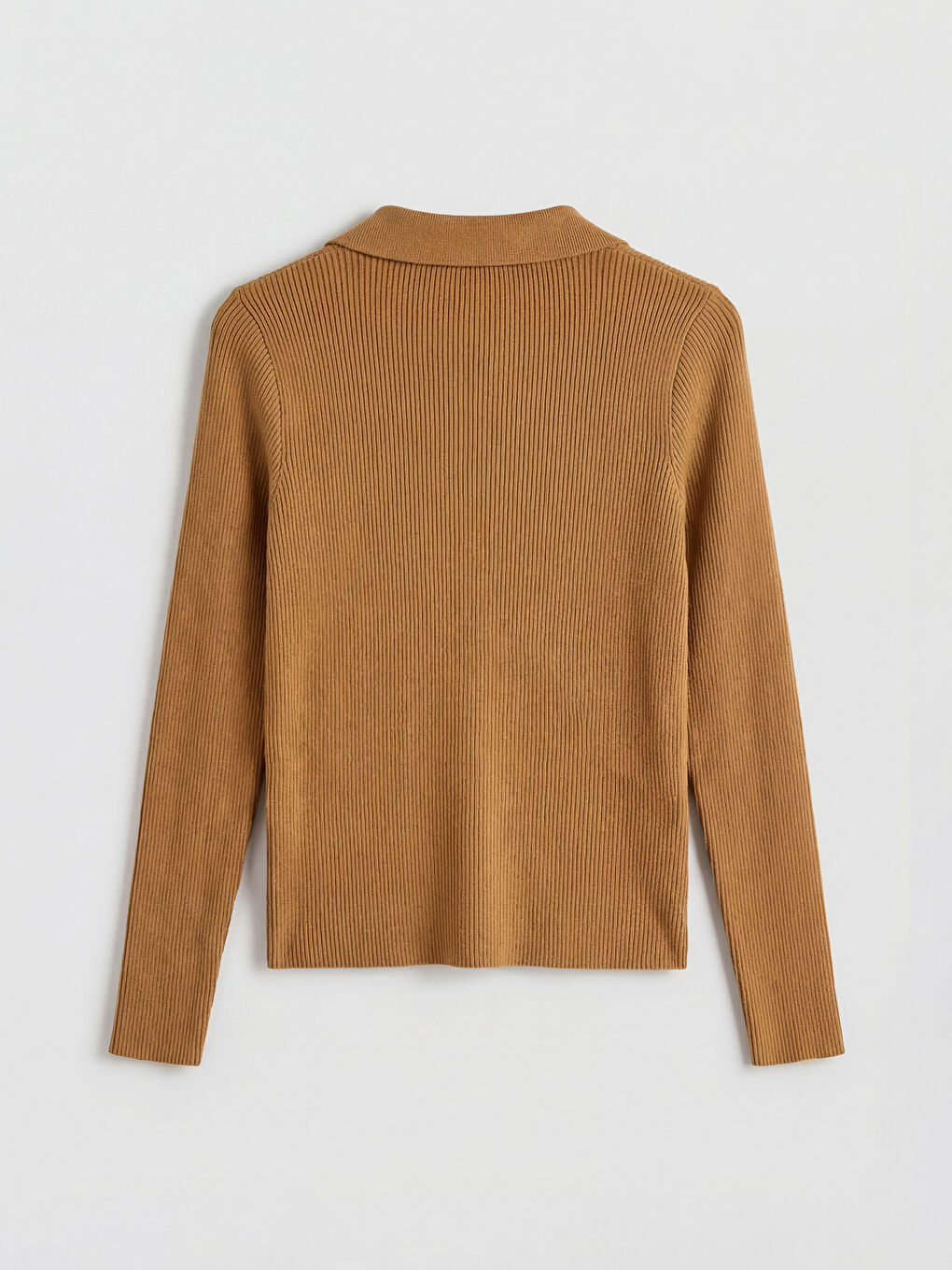 Yeşil Polo Yaka Kadın Triko Hırka-4