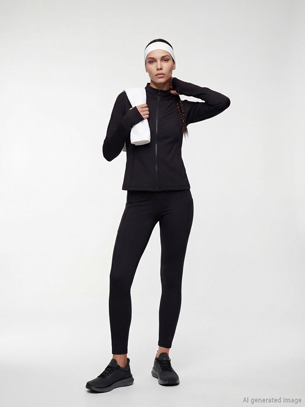 Sweat à capuche zippé pour femme avec passe-pouces-1