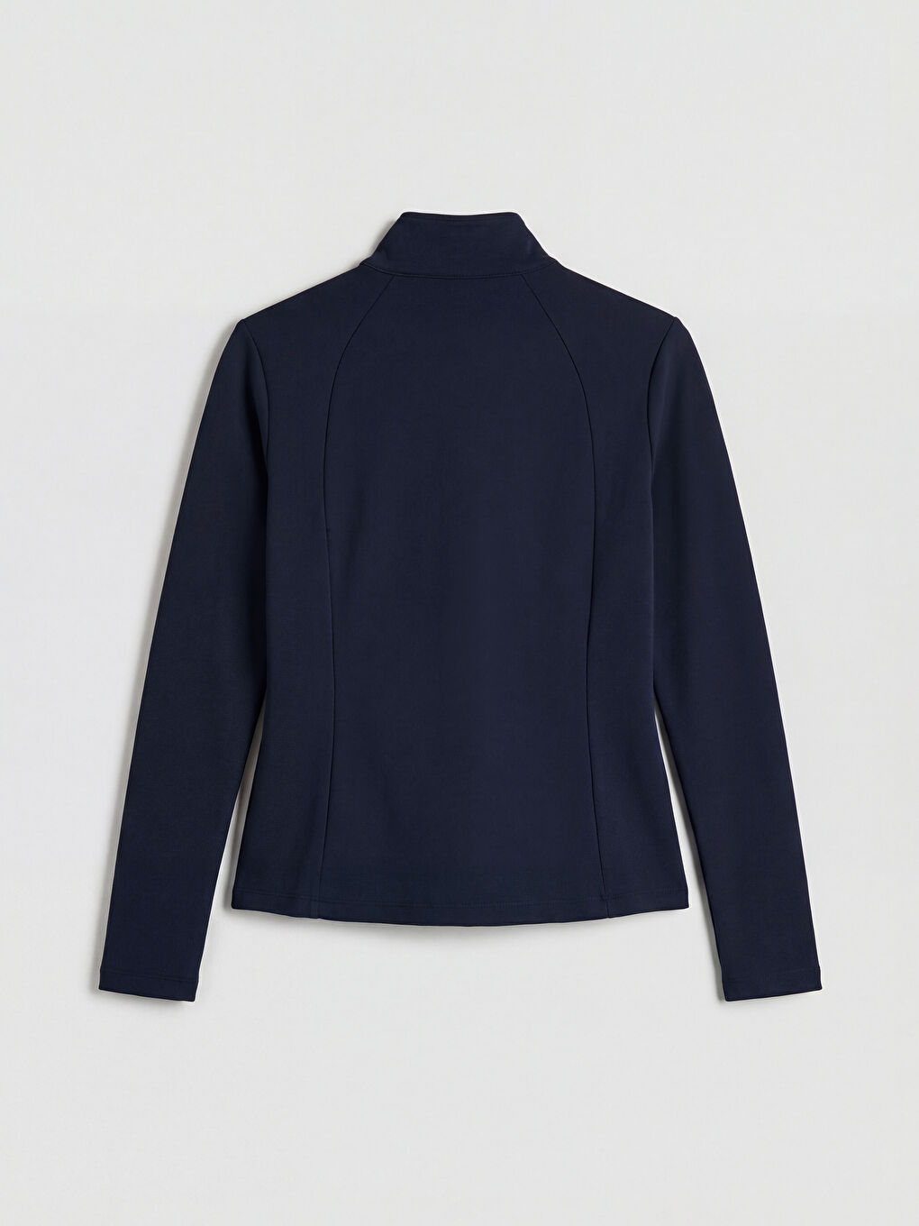 Lacivert Parmak Geçmeli Kadın Fermuarlı Sweatshirt-1