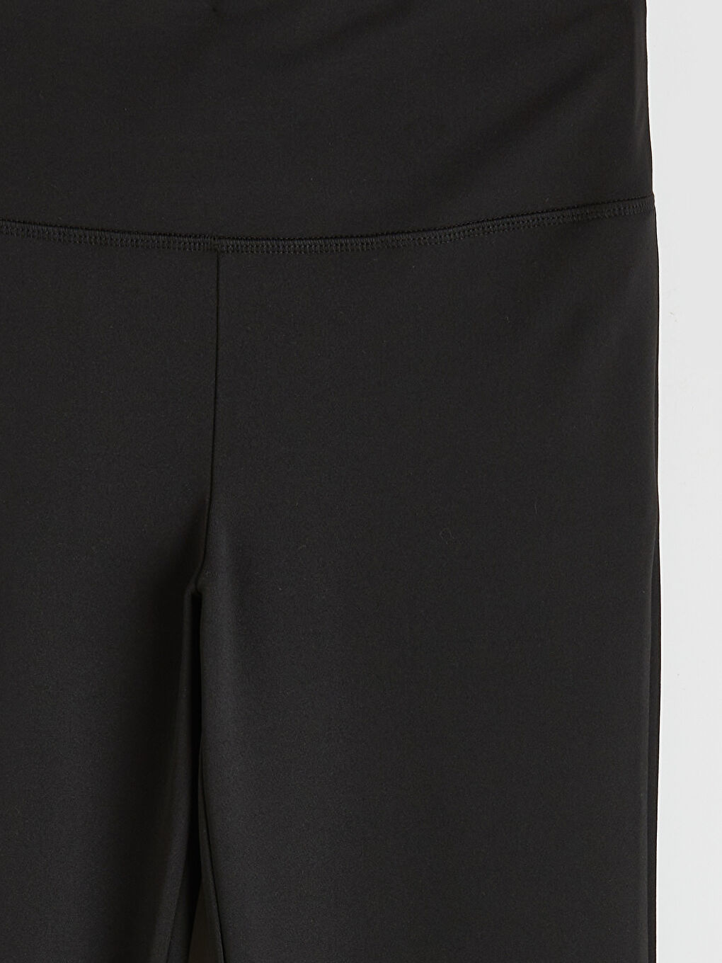 Siyah Beli Lastikli Ispanyol Paça Kadın Spor Tayt-2