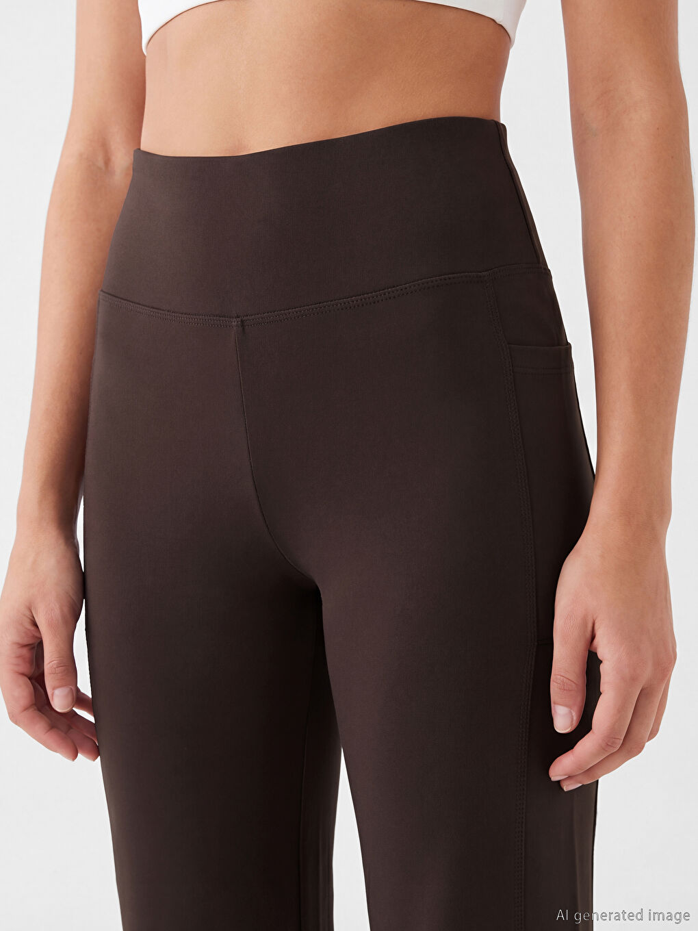 Женские спортивные леггинсы с эластичной талией и расклешёнными штанинами-2