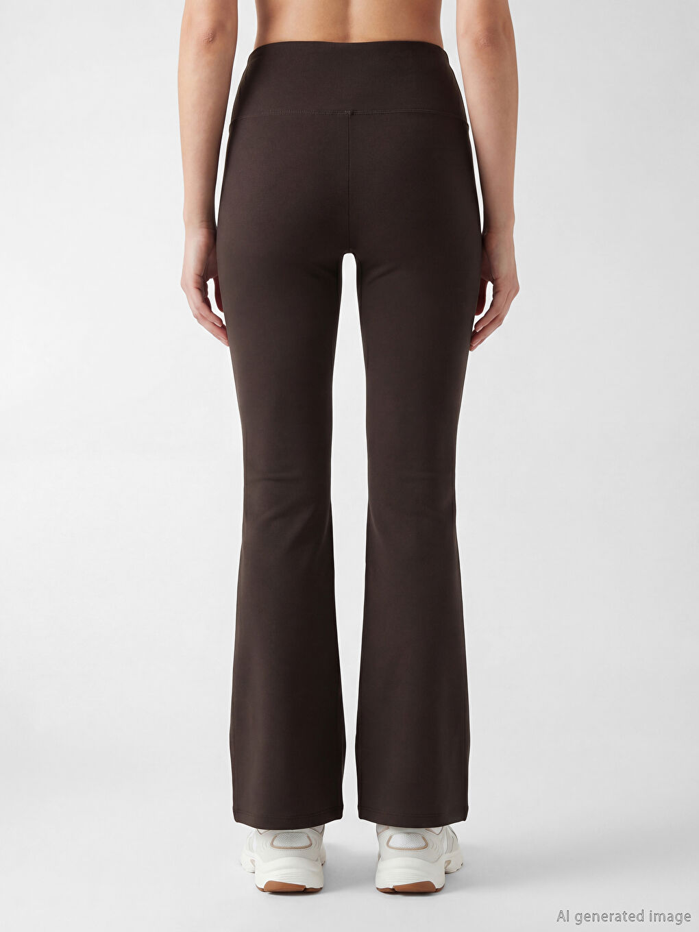 Женские спортивные леггинсы с эластичной талией и расклешёнными штанинами-3