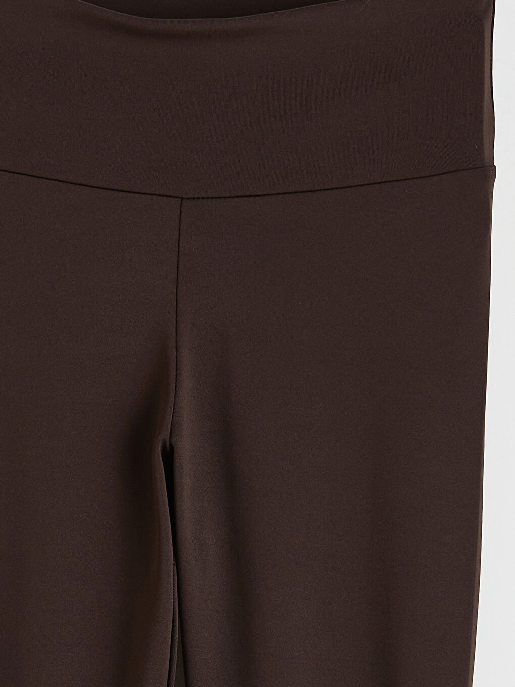 Kahverengi Beli Lastikli Kadın Spor Tayt-2