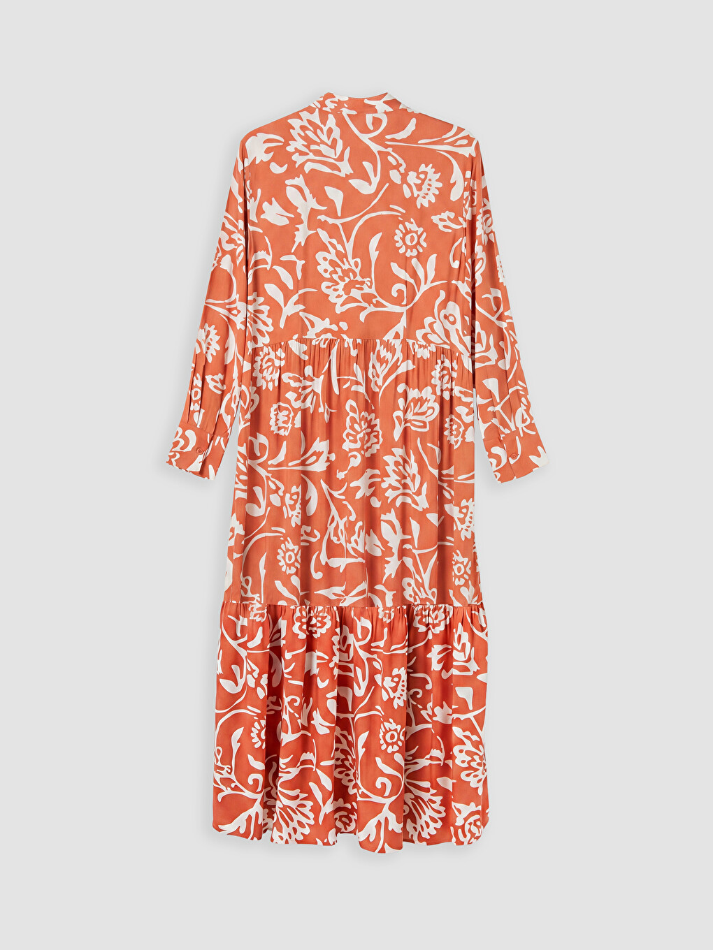Collared Neck Patterned 100% Cotton Dress-6