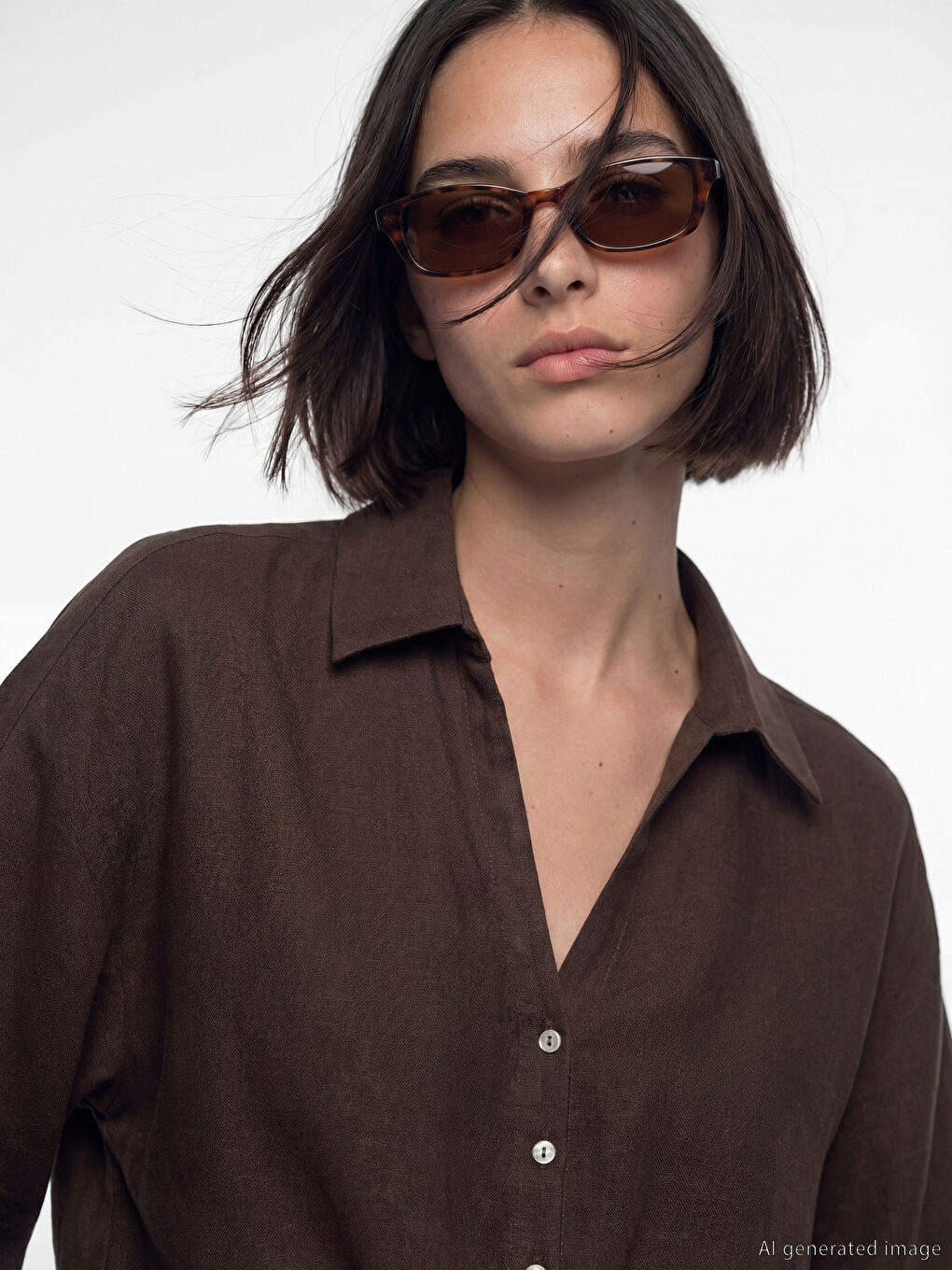 Linen Blend Women's Shirt-2